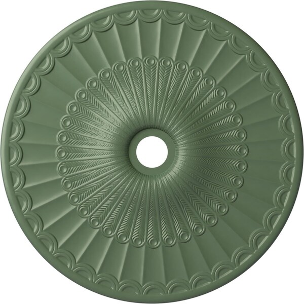 Ekena Millwork Galveston Ceiling Medallion (Canopies up to 4 3/4"), 36 5/8"OD x 3 5/8"ID x 2 3/8"P, Athenian Green CM36GLAGF - main